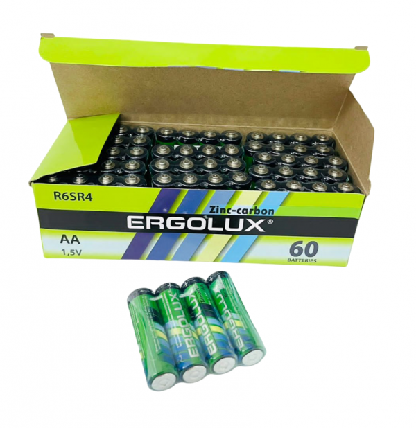 Х Батарейки Ergolux AA уп. 60 шт. R6SR4