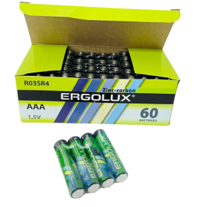 Х Батарейки Ergolux AAA уп. 60 шт. R03SR4
