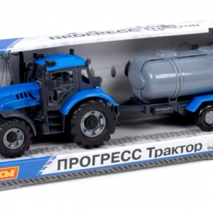 Трактор "Прогресс" с прицепом-цистерной (синий)
