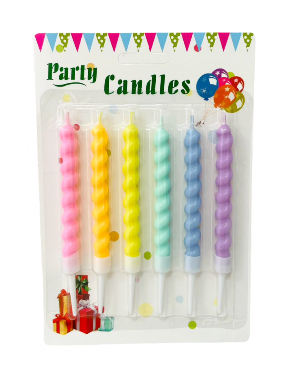 X Свечи для торта 6 шт. с рис. "Party candles" 0136